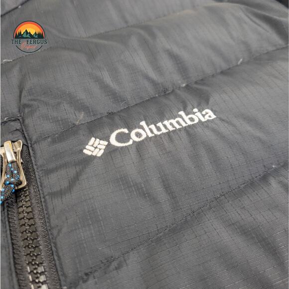 Columbia Down Puffer Jacket Black Full-Zip Autumn Park Gorpcore Men's XL Tall - Picture 11 of 16